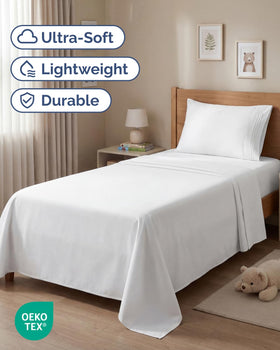 CGK Unlimited twin sheets fitted pocket close-up highlights deep pockets for secure fit.