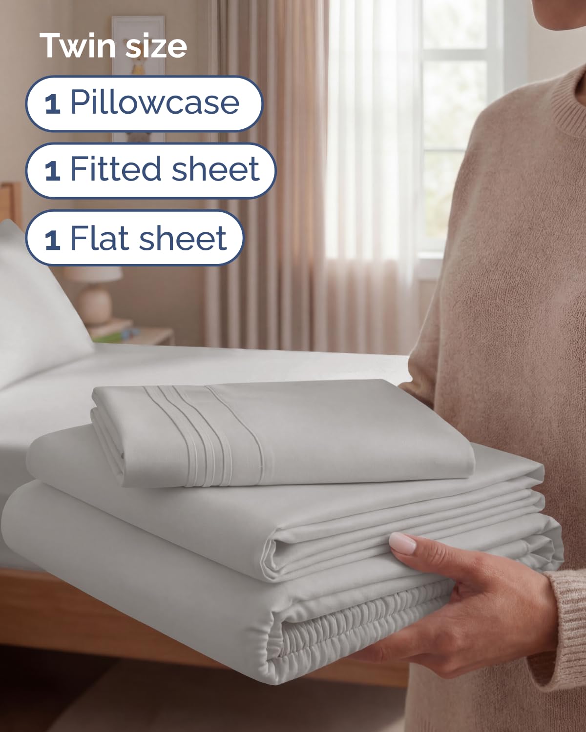 CGK Unlimited pillow case from the set offers ultra-soft fabric for gentle nightly contact.