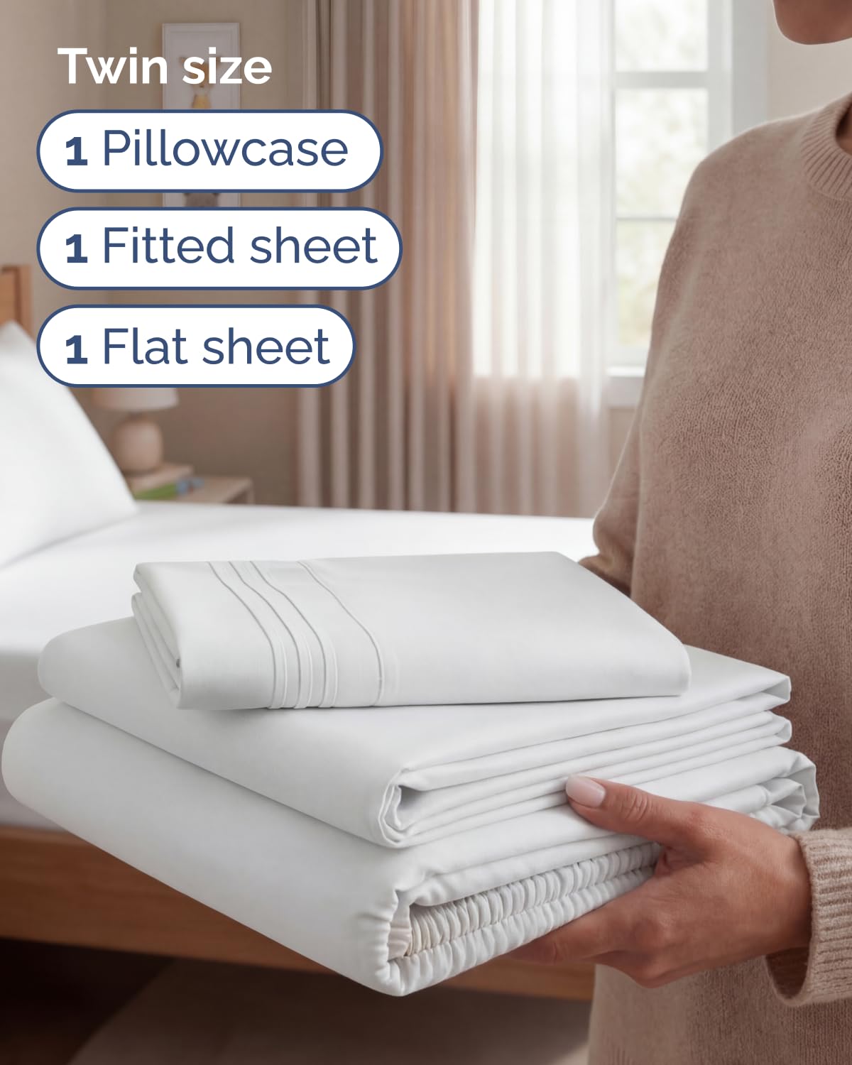 CGK Unlimited pillowcase pair showcases smooth edge finish and gentle softness.