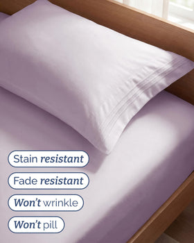 Close-up of soft brushed microfiber texture offering a luxurious, silky feel.