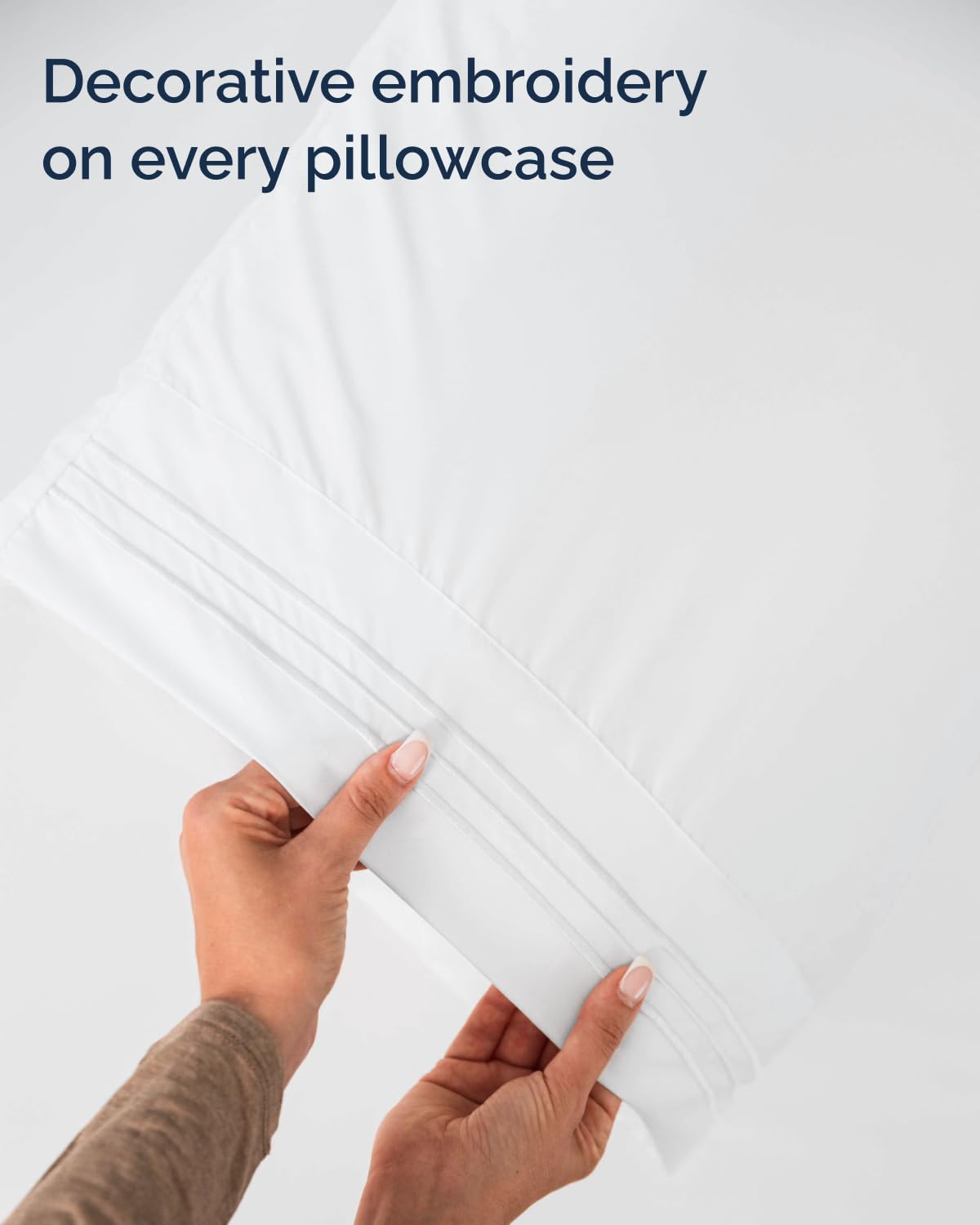 CGK Unlimited wrinkle-free fabric close-up suggests low maintenance and smooth appearance.
