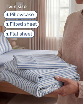 CGK Unlimited blue stripes pillow case adds smooth pillow support