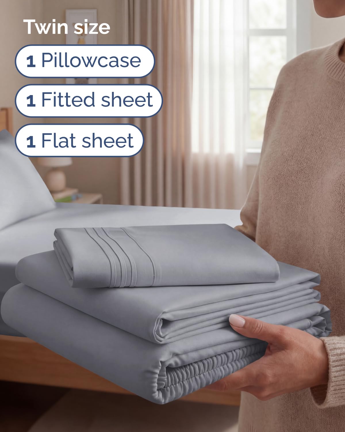 CGK Unlimited steel blue pillow case for a smooth, luxurious sleep