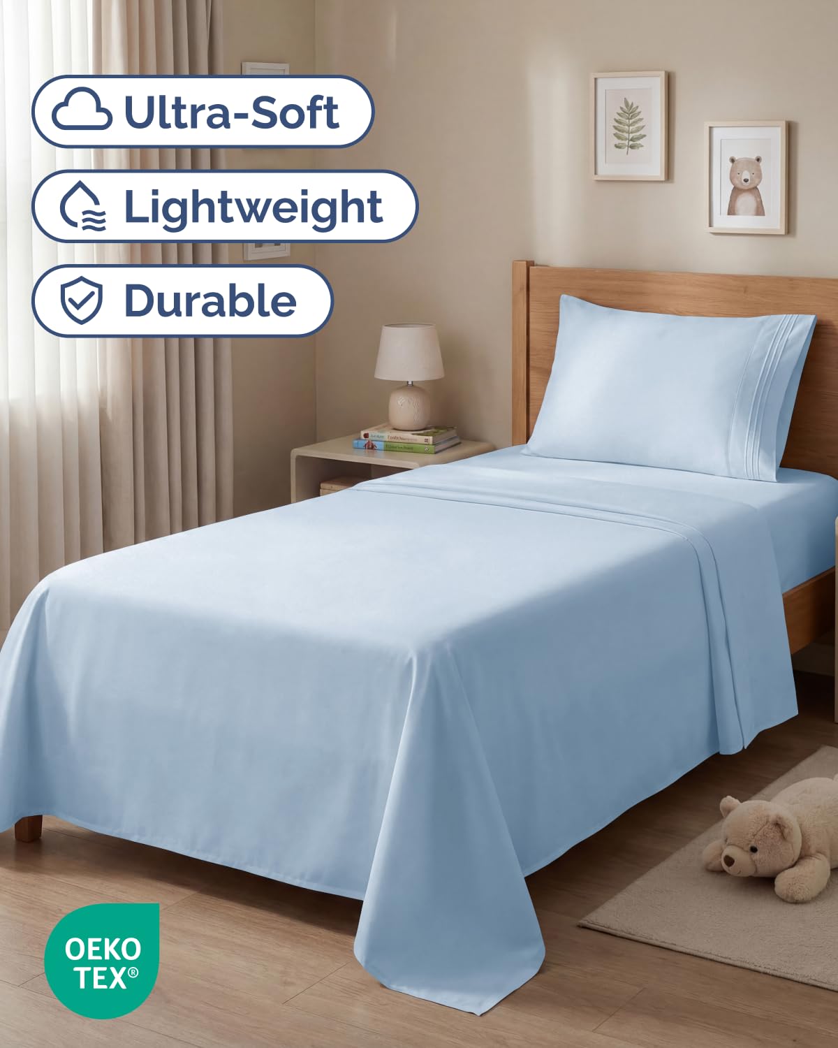CGK Unlimited fitted sheet demonstrates deep-pocket fit for most mattresses