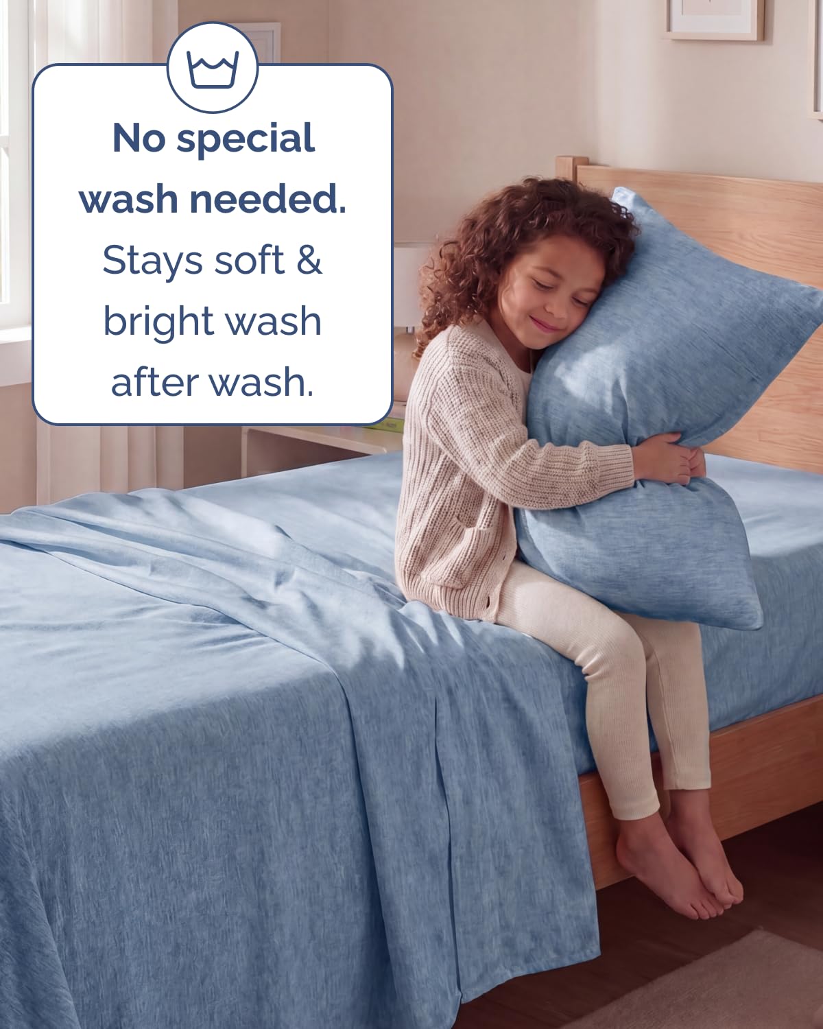 CGK Unlimited wrinkle-free finish keeps sheets tidy for a clean, hotel-like look.