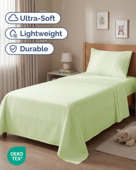 CGK Unlimited twin-size sheet set fitted sheet 75x38 fits mattresses up to 16 inches