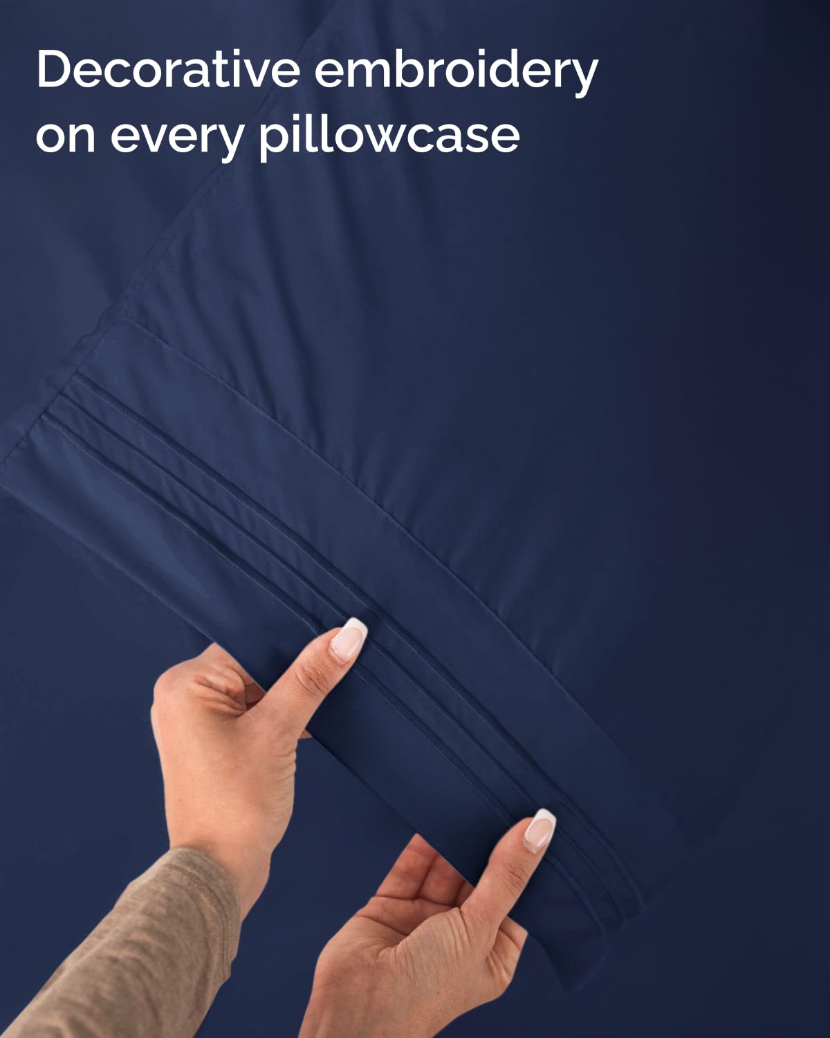 CGK Unlimited easy-fit hem closeup demonstrates secure mattress coverage