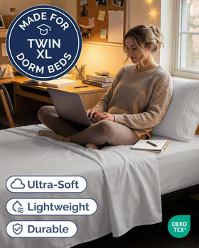 CGK Unlimited Twin XL fitted sheet 39x80 inches with deep pockets for secure fit.