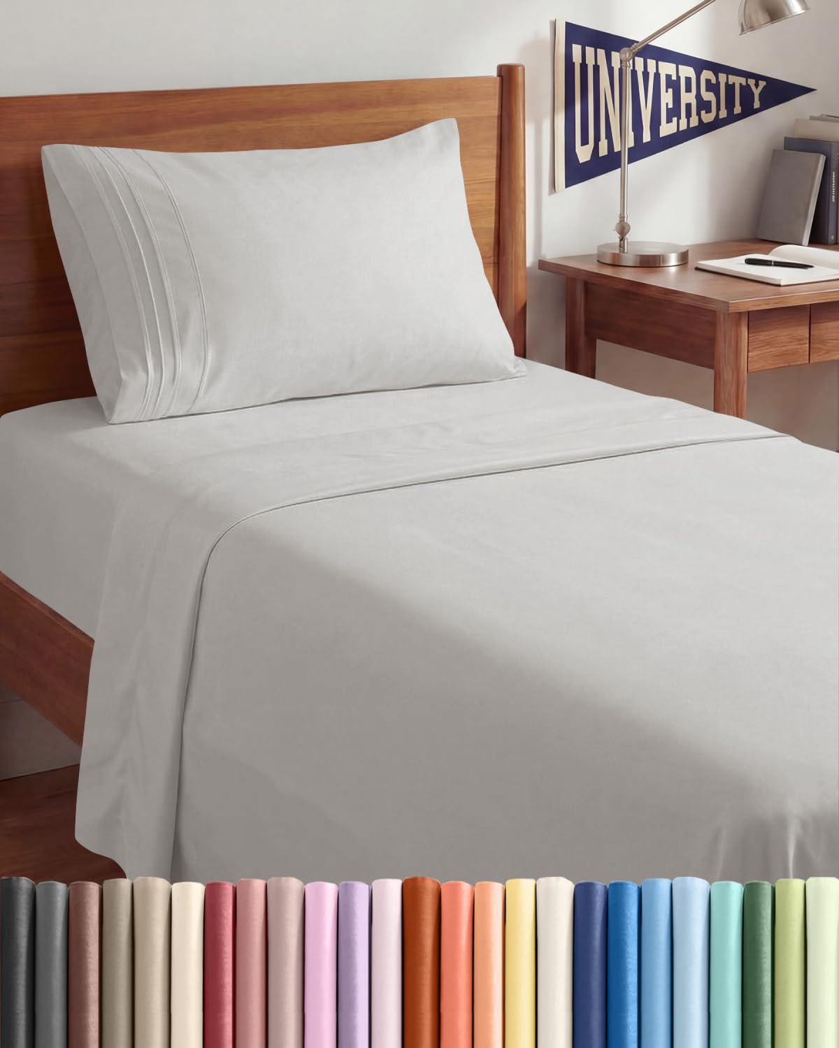 CGK Unlimited Twin XL flat sheet 66x102 inches for full coverage and smooth, breathable comfort.