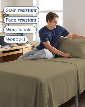 CGK Unlimited Twin XL 3-piece sheet set breathable microfiber fabric feels hotel-like at home