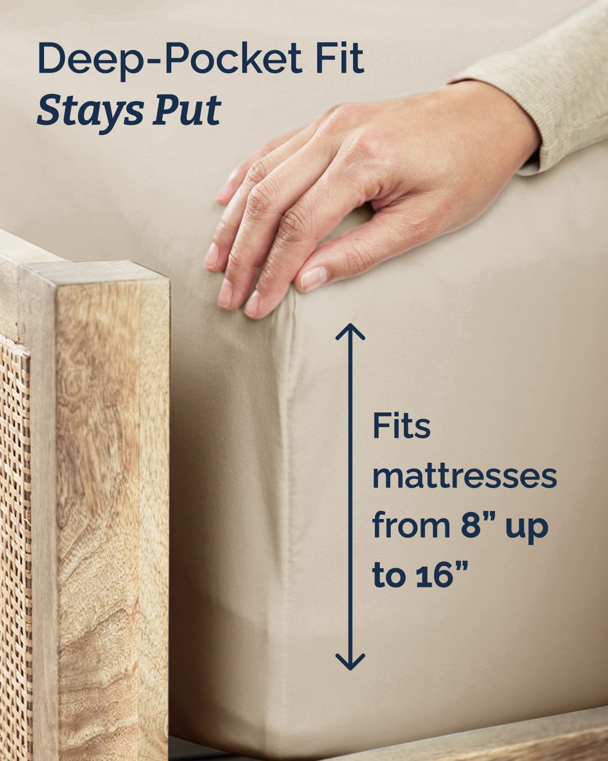 CGK Unlimited twin-xl deep pocket design diagram showing mattress compatibility.