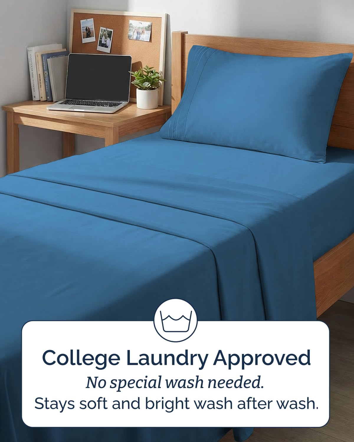 CGK Unlimited closeup of denim blue fabric reveals brushed microfiber softness