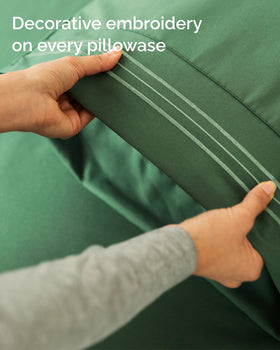 CGK Unlimited double brushed microfiber yields durable, lightweight sheets you can snuggle into.