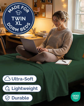 CGK Unlimited Twin XL 3-piece sheet set fitted sheet deep pocket for secure fit.