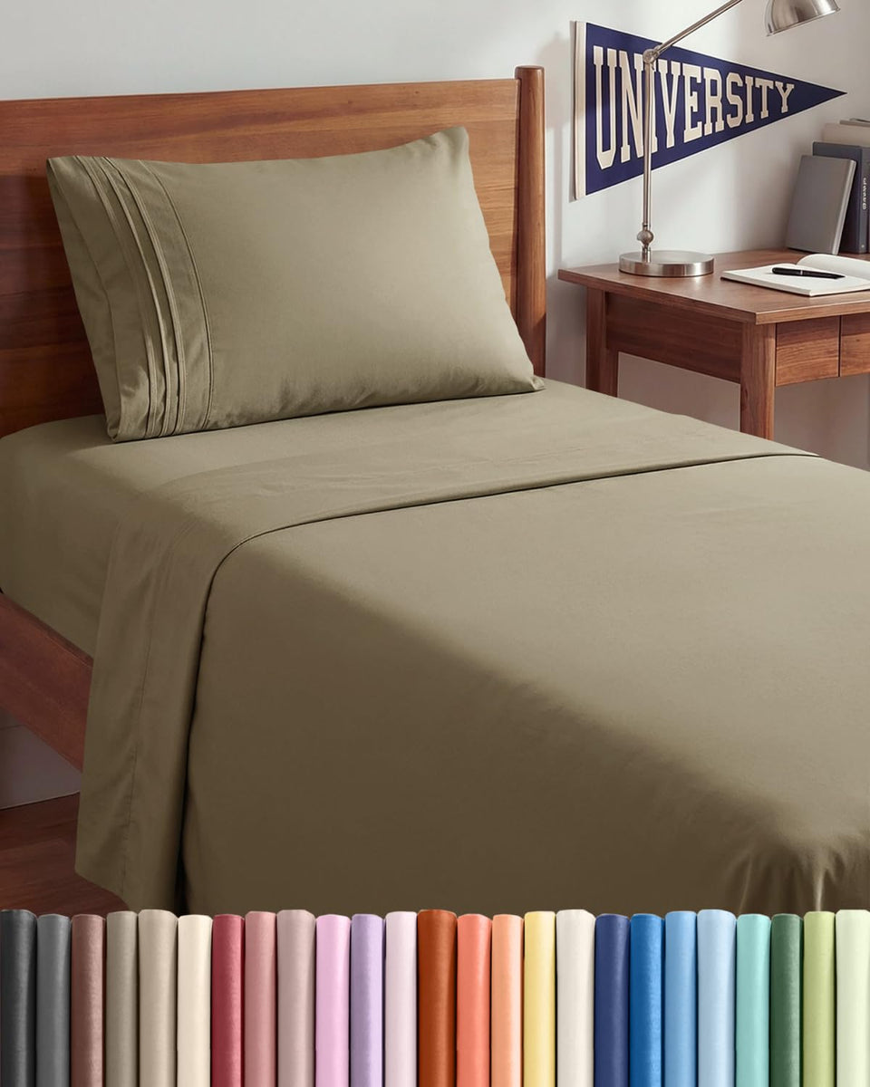 CGK Unlimited Twin XL 3-piece sheet set fitted sheet with deep pockets for a secure fit