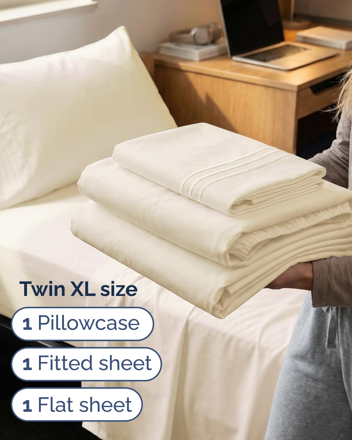 CGK Unlimited Twin XL pillow case with secure closure and soft touch.