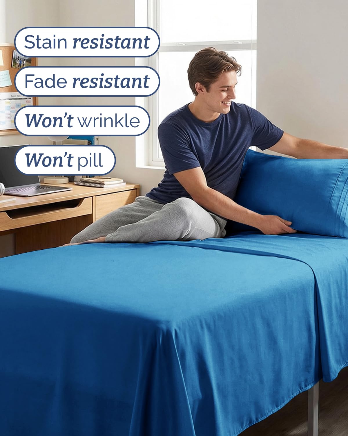 CGK Unlimited royal blue color adds hotel-style elegance to your bed