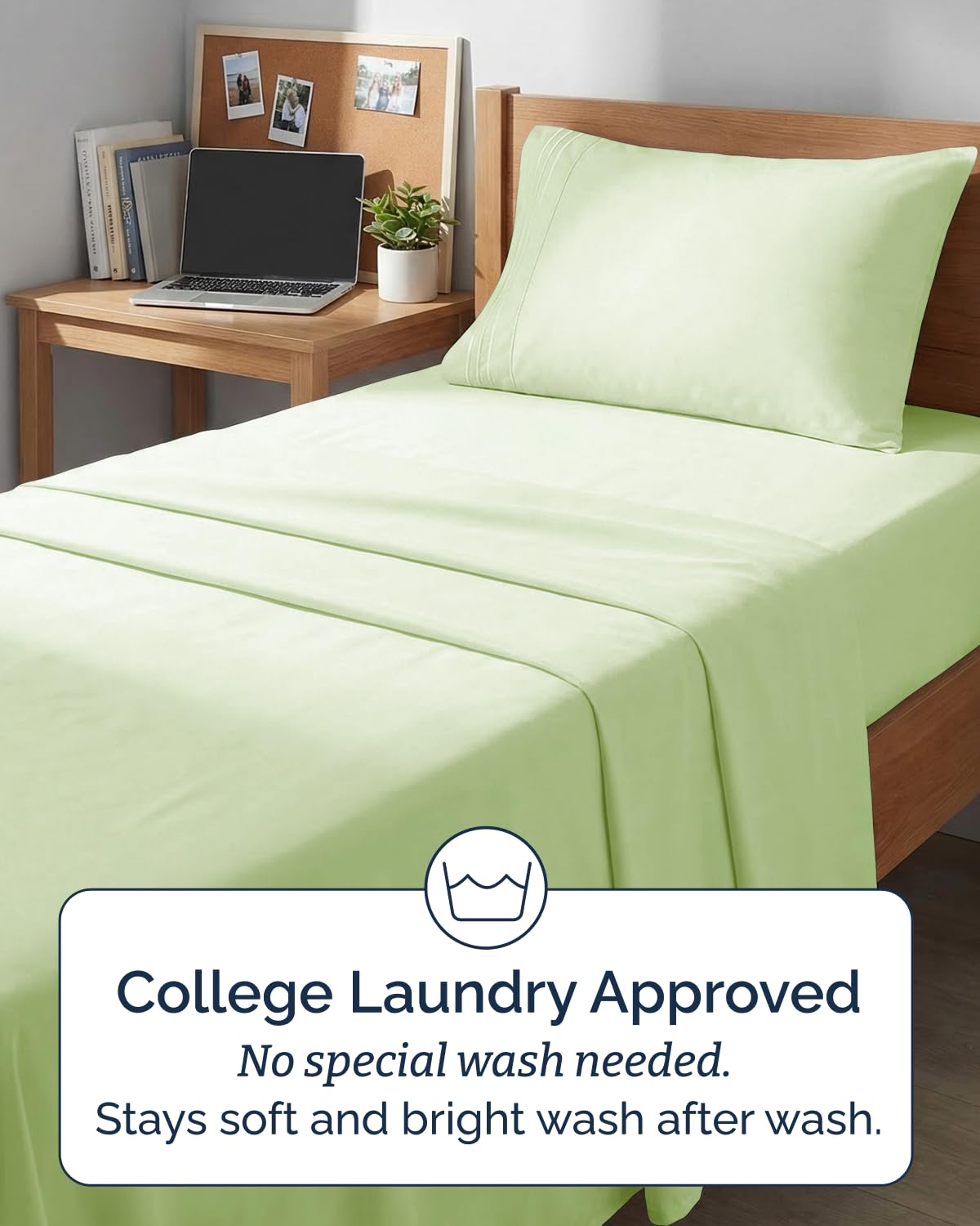CGK Unlimited Twin XL wrinkle-free sheets for a neat bed look