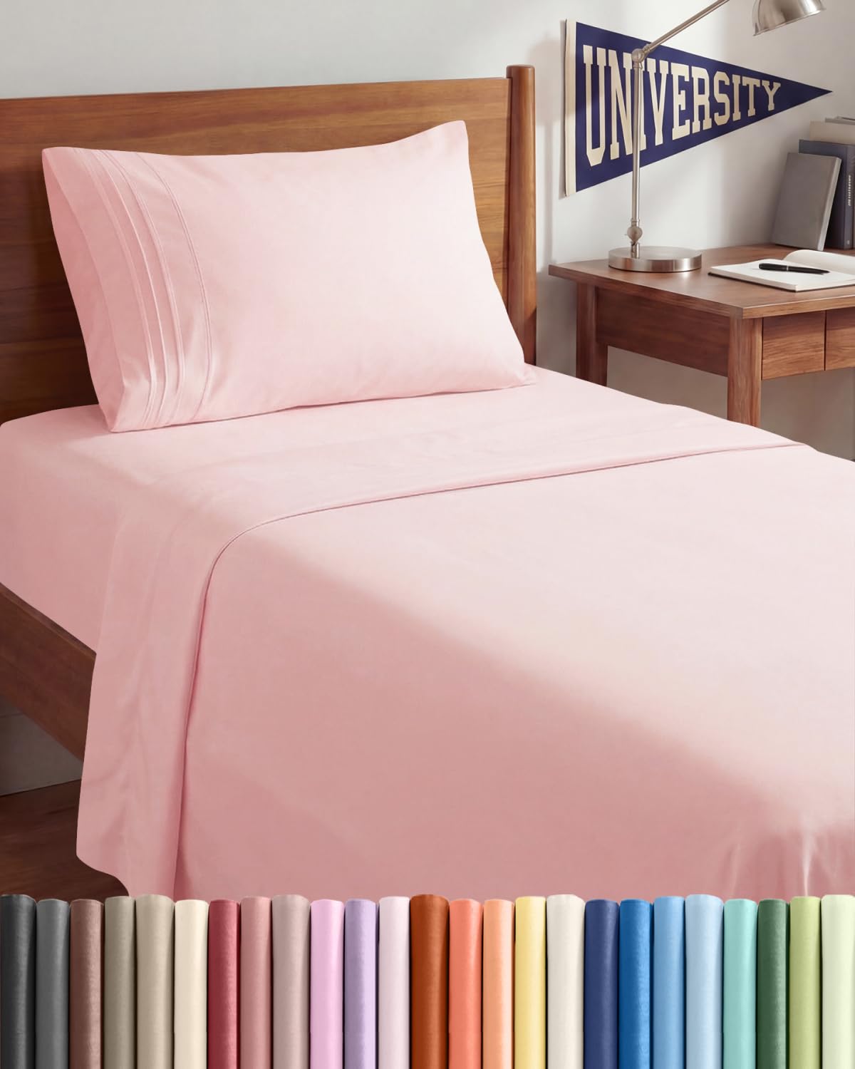 CGK Unlimited Twin XL 3pc flat sheet offers breathable, cooler sleep.