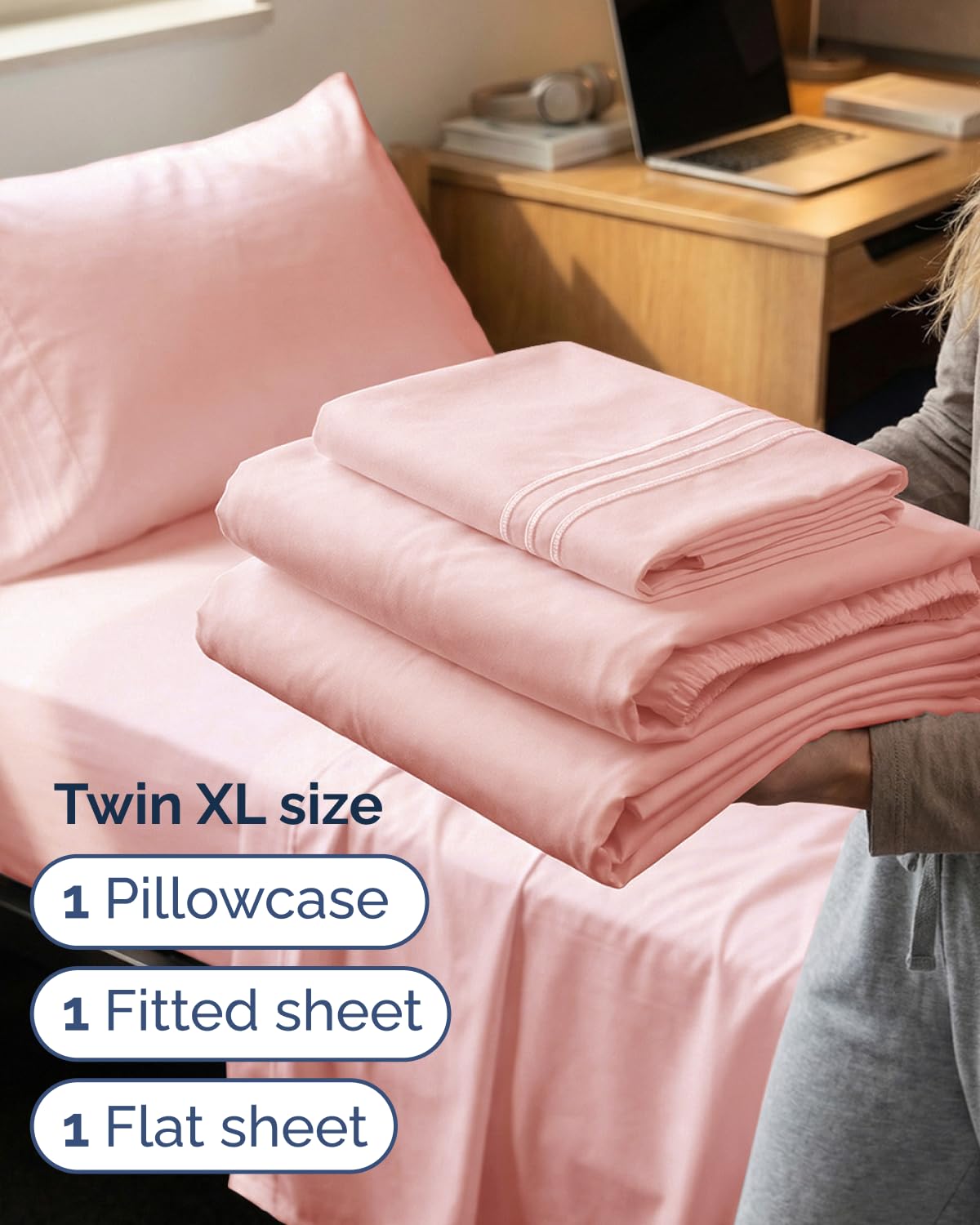 CGK Unlimited Twin XL 3pc pillowcase delivers silky comfort for restful nights.