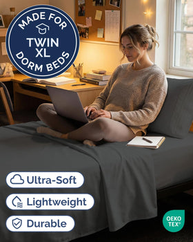 CGK Unlimited twin-xl fitted sheet 39x80 fits deep mattresses with secure, easy-fit.