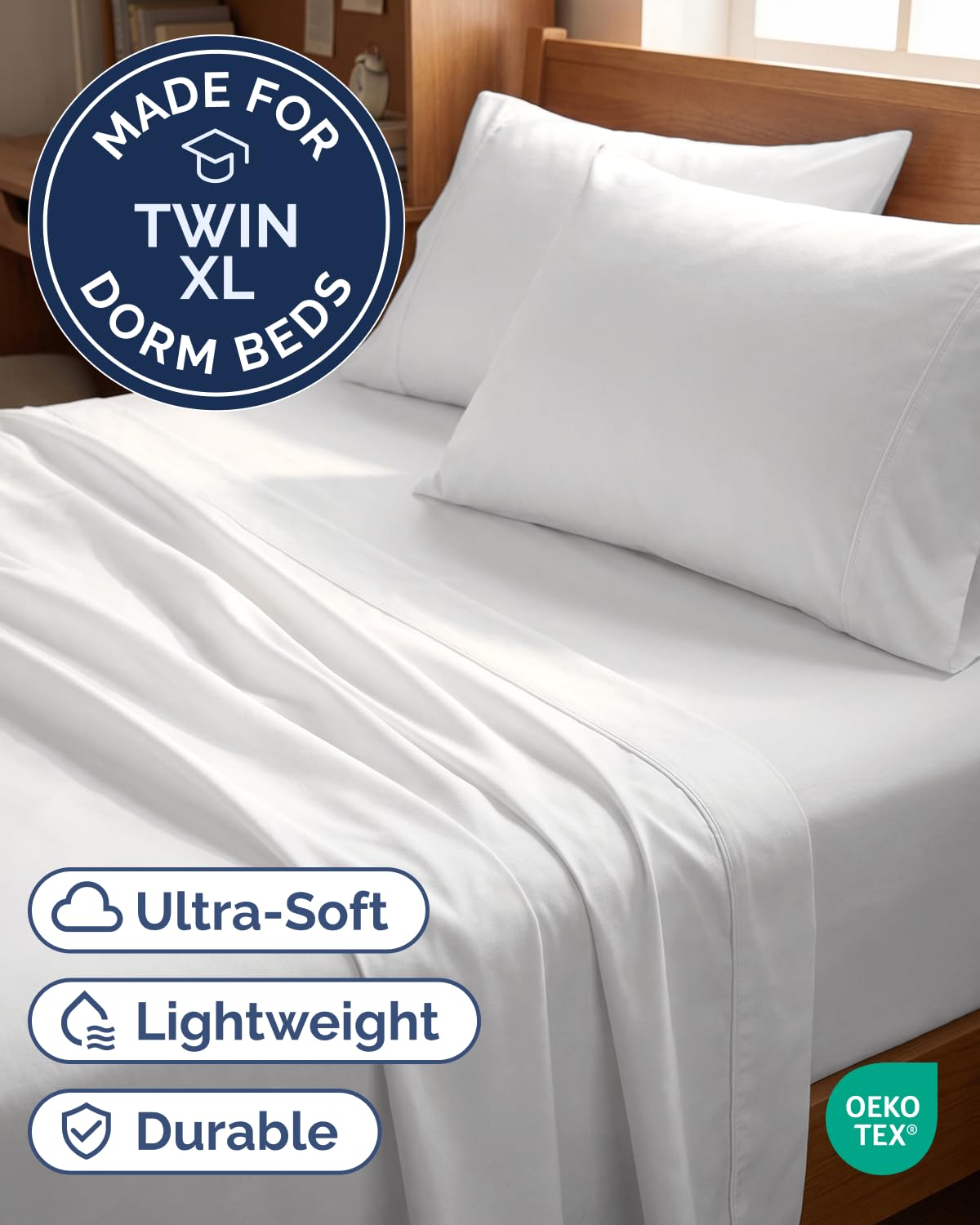 CGK Unlimited Twin XL fitted sheet with deep pockets for secure mattress fit.