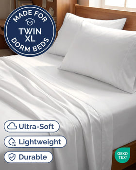 CGK Unlimited Twin XL fitted sheet with deep pockets for secure mattress fit.