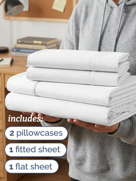 CGK Unlimited Twin XL pillowcases showing soft, wrinkle-free finish for easy care.