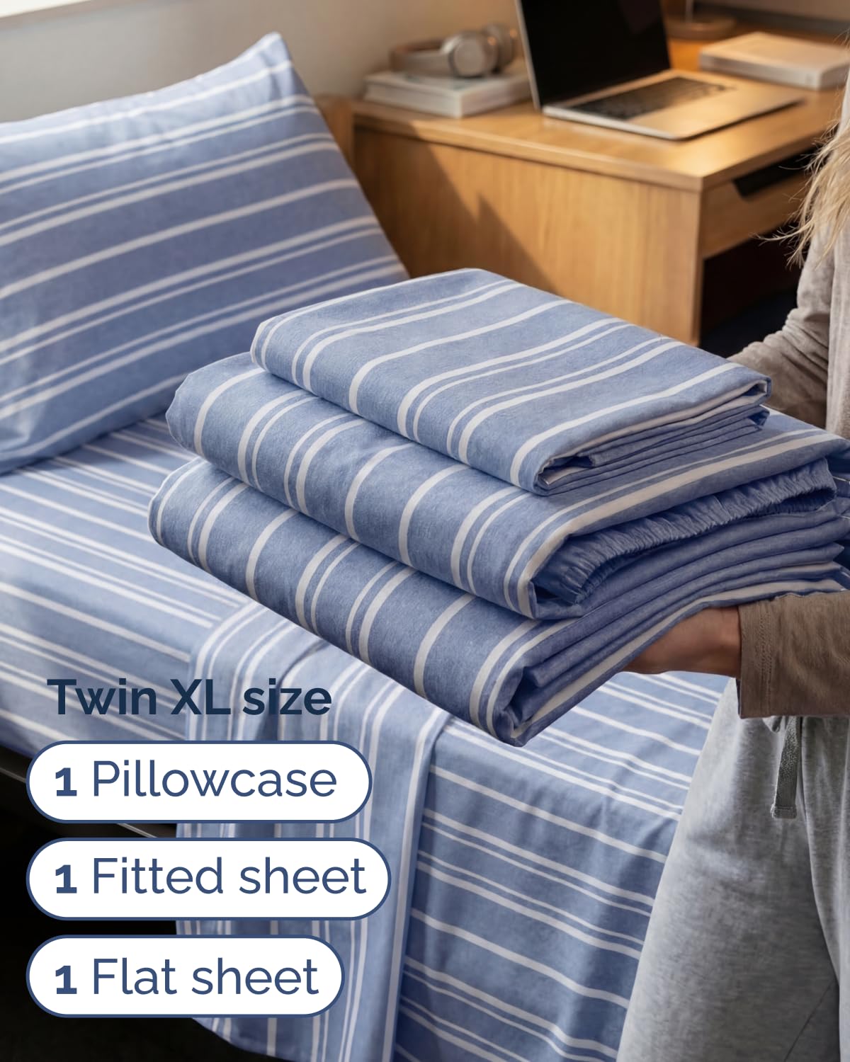 CGK Unlimited Twin XL sheet set with deep pockets fits mattresses up to 16 inches