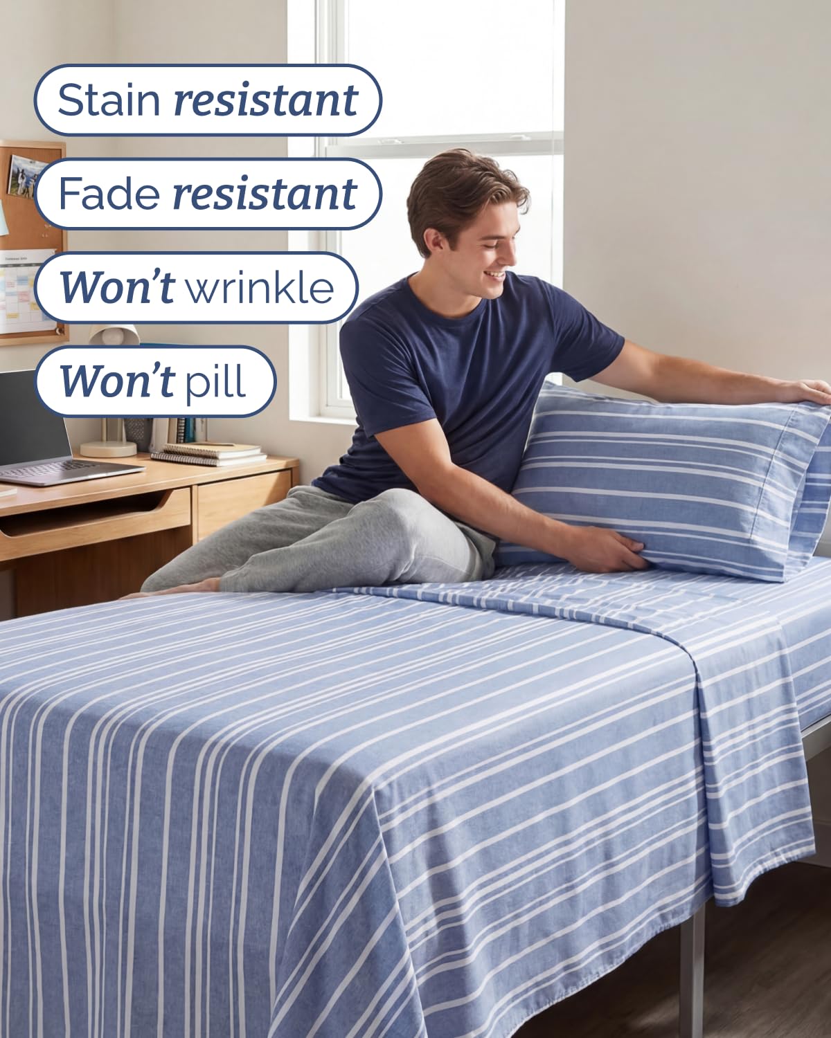 CGK Unlimited Twin XL flat sheet with generous coverage for comfort