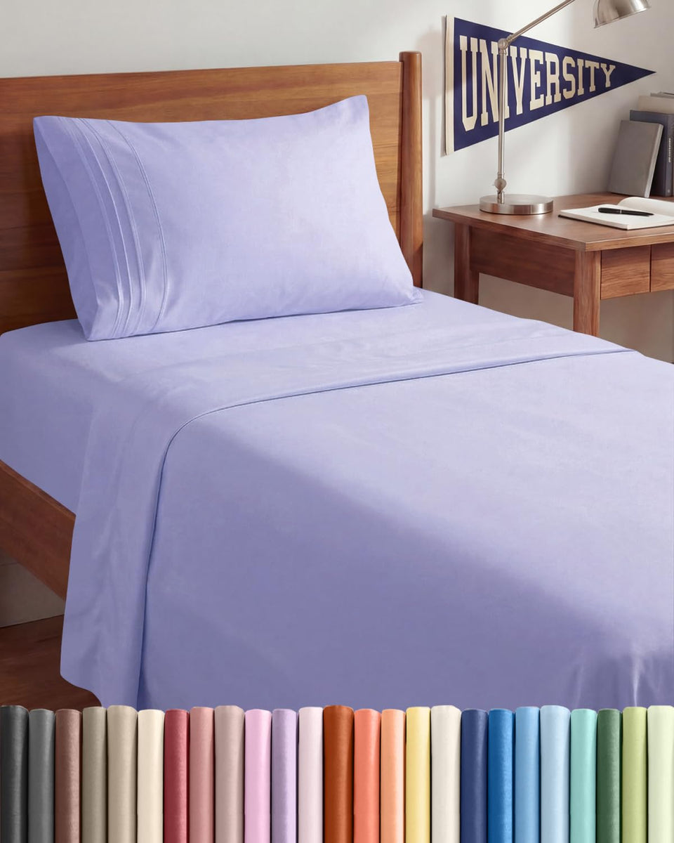 CGK Unlimited twin xl sheet set flat sheet 66x102 for breathable cooling comfort.