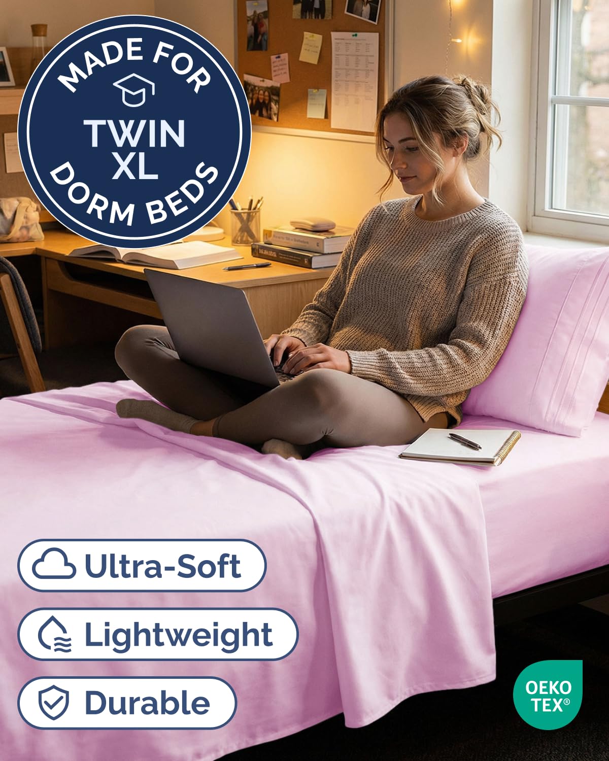 CGK Unlimited Twin XL flat sheet with generous size for easy bed making