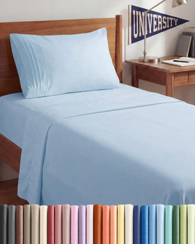 CGK Unlimited Twin XL sky blue sheets for breathable, cool comfort