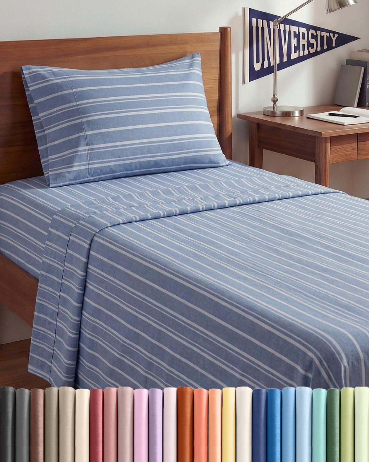 CGK Unlimited Twin XL sheet set close-up of soft brushed microfiber for silky comfort