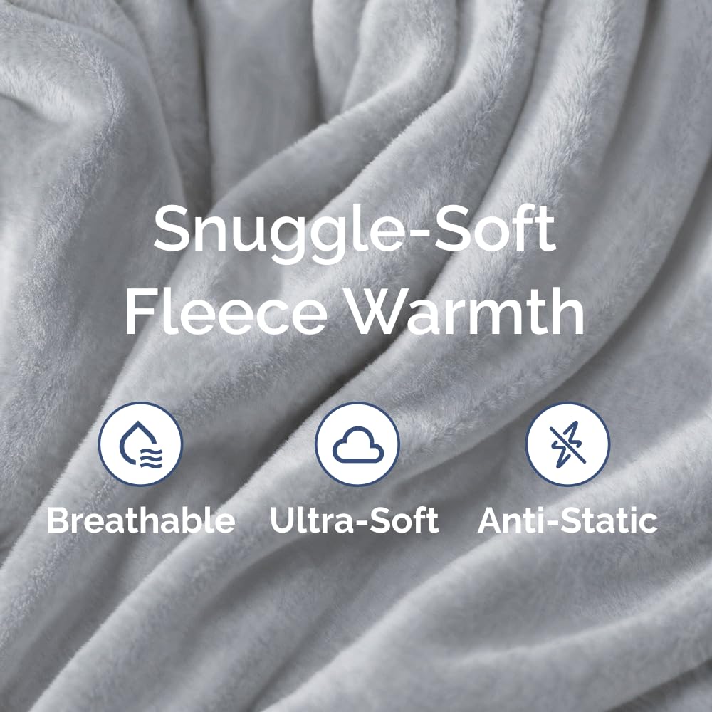 CGK Unlimited Ultra Soft Fleece Blanket on bed as stylish throw