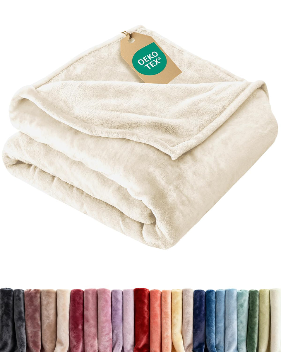CGK Unlimited ultra-soft fleece blanket king size offers cozy warmth and elegant texture
