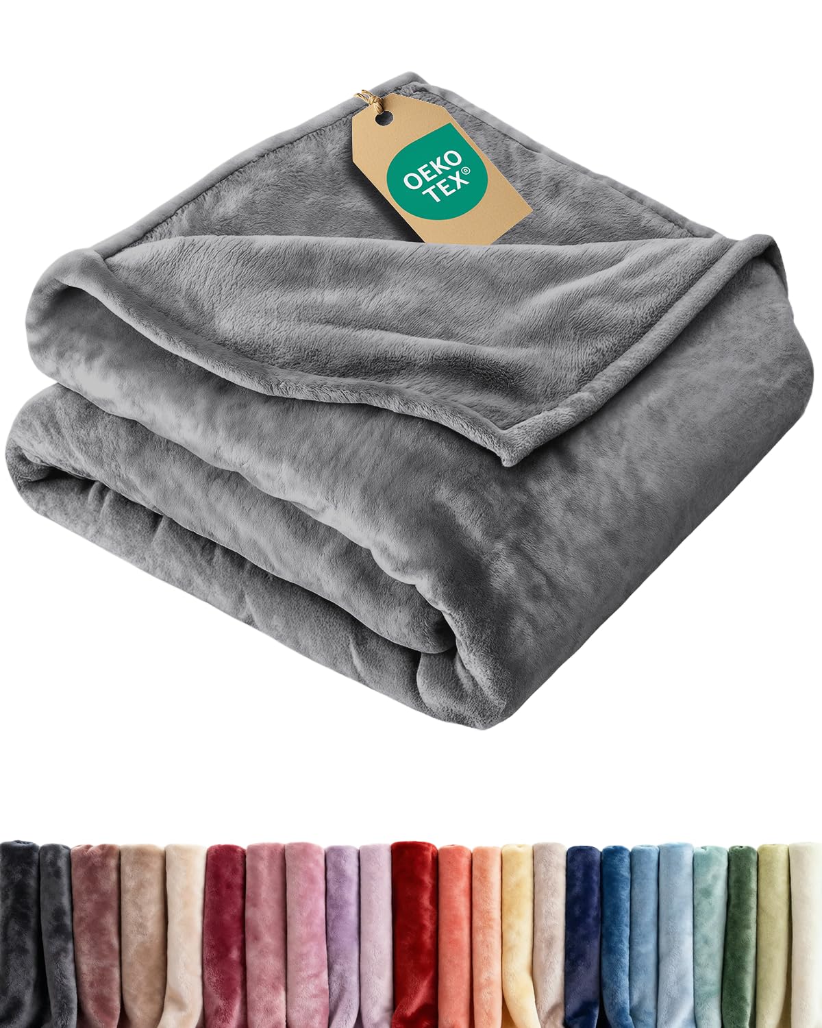 CGK Unlimited ultra-soft fleece blanket, queen, folded, with velvety texture for cozy nights