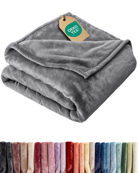 CGK Unlimited ultra-soft fleece blanket, queen, folded, with velvety texture for cozy nights
