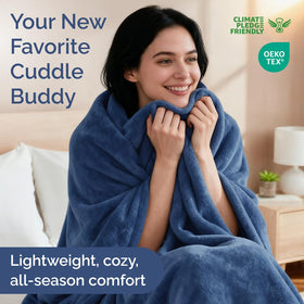cgk unlimited ultra-soft fleece blanket close-up texture shows plush fiber and velvety touch.