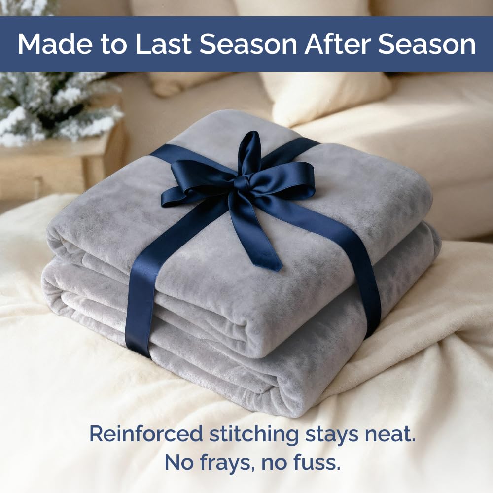 CGK Unlimited Ultra Soft Fleece Twin blanket in grey, cozy all-season comfort.