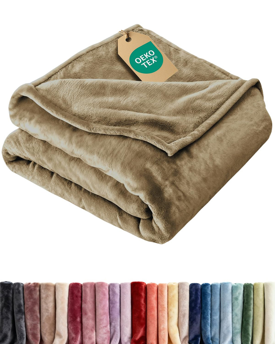 CGK Unlimited ultra soft fleece blanket twin size close-up texture for lounge comfort