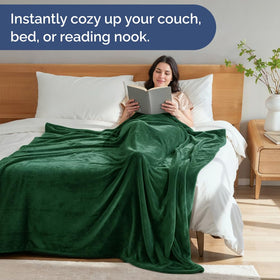 CGK Unlimited versatile blanket on couch and bed for travel