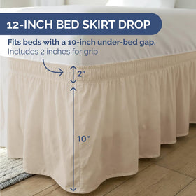 CGK Unlimited wheat bed skirt drapes neatly over bed sides