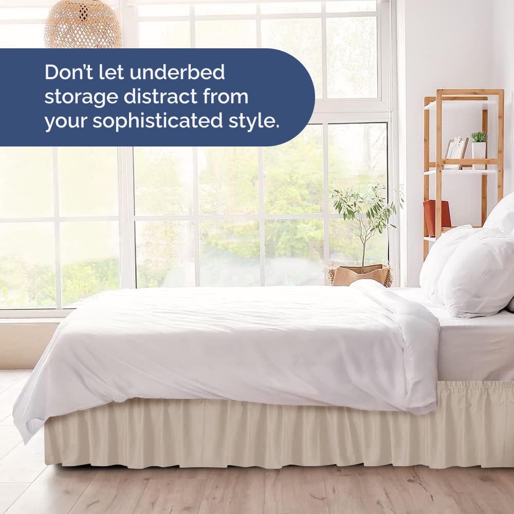CGK Unlimited bed skirt hides gaps near bed frame for a clean look.