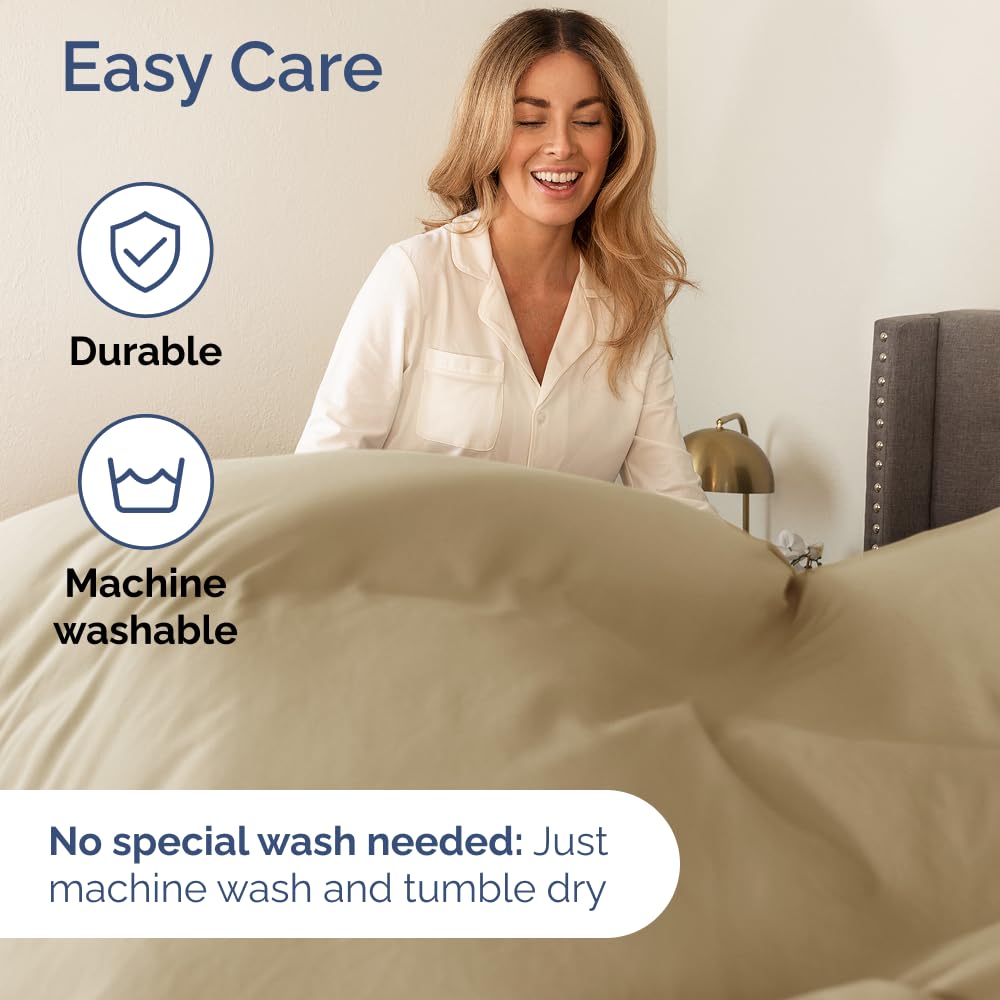 CGK Unlimited wrinkle-free bed sheets keep a tidy, hotel-inspired appearance.