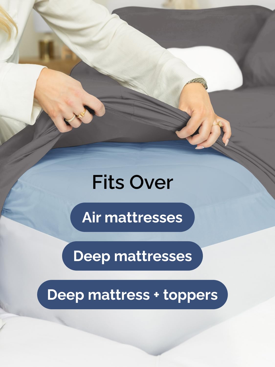 CGK Unlimited wrinkle- and fade-resistant finish keeps bedding looking new.