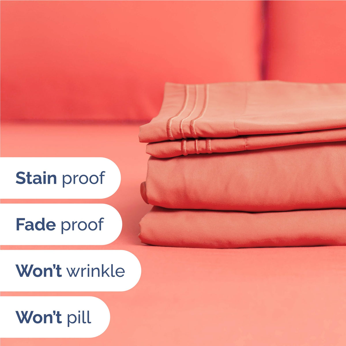 CGK Unlimited wrinkle-free finish offers neat, easy-care sheets.
