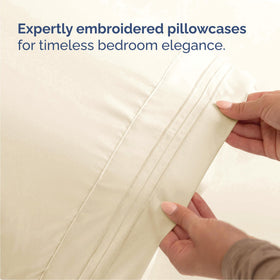 CGK Unlimited wrinkle-free look on bed demonstrating easy care and long-lasting finish