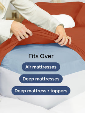 CGK Unlimited wrinkle-free terracotta king fitted sheet for daily use