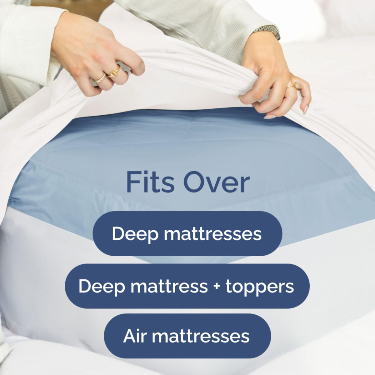 CGK Unlimited wrinkle-free white fitted sheet for a neat bed presentation